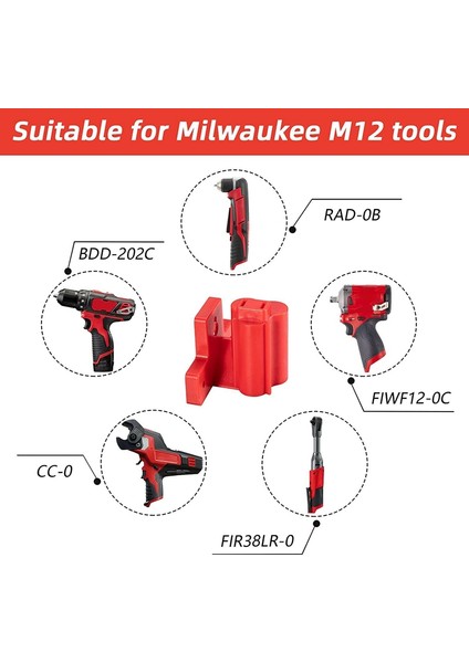 Milwauke M12 Takım Askı Adaptörü Matkap Aksesuarları Için 3 Paket Abs Kırmızı Takım Tutucu Dağı (Yurt Dışından)