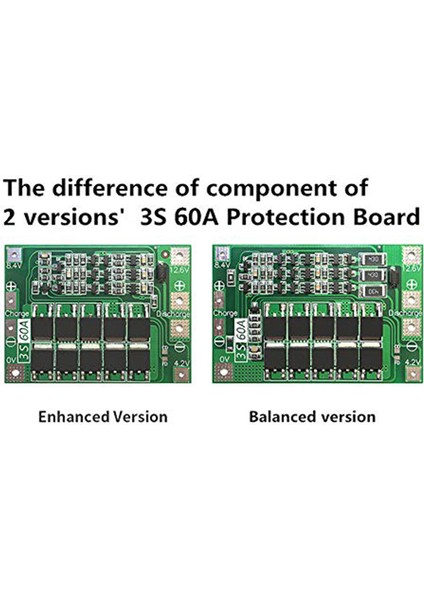 3s 60A Bms Kurulu 11.1V 12.6V 18650 Li-Ion Lityum Pil Koruma Levhası Geliştirilmiş Versiyon (Yurt Dışından) fırsatları