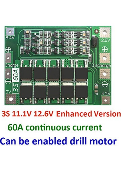 3s 60A Bms Kurulu 11.1V 12.6V 18650 Li-Ion Lityum Pil Koruma Levhası Geliştirilmiş Versiyon (Yurt Dışından) indirimleri