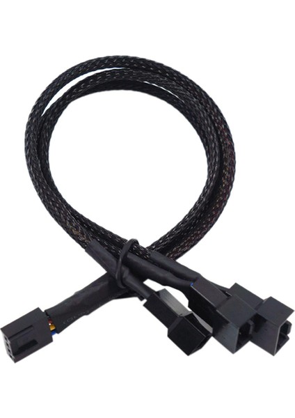 Bakır 3 Yollu Pwm 4pin/3pin Bilgisayar Fanı Güç Kollu Splitter Uzatma Kablosu (Yurt Dışından)