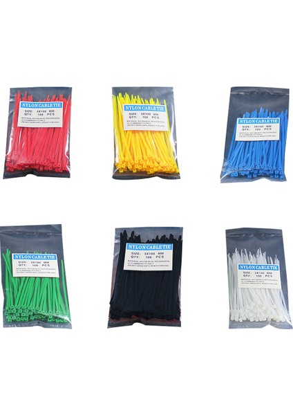 [ayak KANEPE]*100 Adet 3*100MM Yeniden Kullanılabilir Renkli Standart Kendinden Kilitlemeli Plastik Naylon Kablo Bağları Tel Fermuarlı Kravat (Yurt Dışından) modelleri