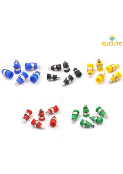 Gjcute 5 Adet 4mm Muz Fiş Dişi Jack Soket Fiş Tel Konektörü 5 Renk (Yurt Dışından)