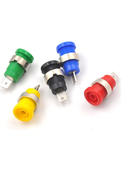 Gjcute 5 Adet 4mm Muz Fiş Dişi Jack Soket Fiş Tel Konektörü 5 Renk (Yurt Dışından)