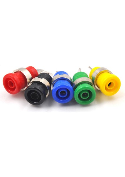 Gjcute 5 Adet 4mm Muz Fiş Dişi Jack Soket Fiş Tel Konektörü 5 Renk (Yurt Dışından)