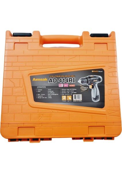 Ad 414RI 14,4 Volt 2,0 Amper Akülü Vidalama ( Yedek Bataryalı )