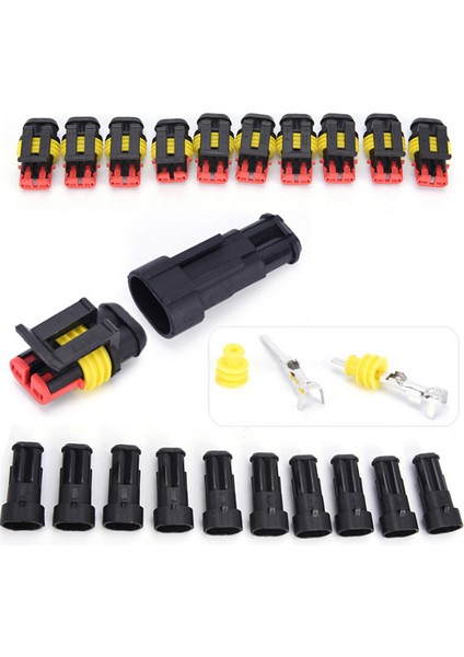 5x 2pin Araba Su Geçirmez Elektrik Konnektör Fişi Telli Awg Deniz Siyahı (Yurt Dışından) fırsatları