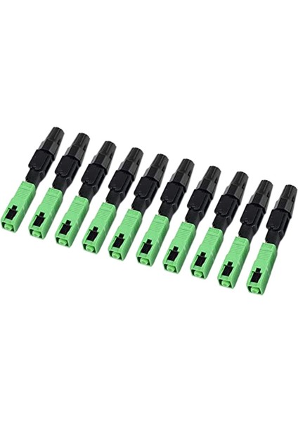 10 Adet Sc/apc Fiber Optik Konektör Gömülü Tek Modlu Bileşen Fiber Optik Hızlı Bağlantı-Siyah + Yeşil (Yurt Dışından) fiyatları