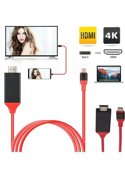 Usb-C Tip C - HDMI Kablosu Av Tv Adaptörü USB 3.1 Tak ve Çalıştır 4K Hd Video Kablosu (Yurt Dışından) modelleri