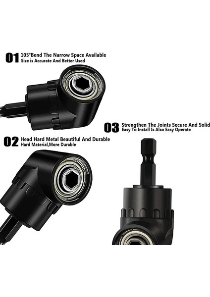 Darbeli Sürücü Soket Adaptörü Uzatma Matkap Ucu Seti: 3 Adet Matkap Somunu, 1/4 Inç Matkap Ucu Uzatma, Adaptör Eki (Yurt Dışından) fırsatları