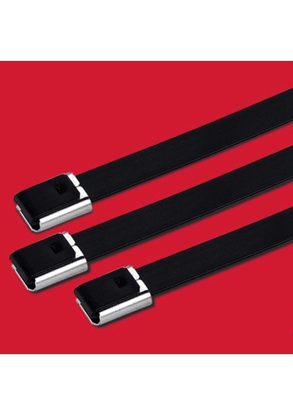 100 Adet/grup, 4.6MMX300MM Pvc Plastik Kaplamalı SS304 Paslanmaz Çelik Kablo Bağı (Yurt Dışından)