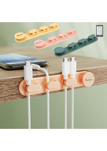 USB Kablo Düzenleyici Yönetim Klipleri / Kablo Yöneticisi Kablo Tutucu Şarj Veri Hattı Masura Sarıcı Kendinden Yapışkanlı Kanca (Yurt Dışından)