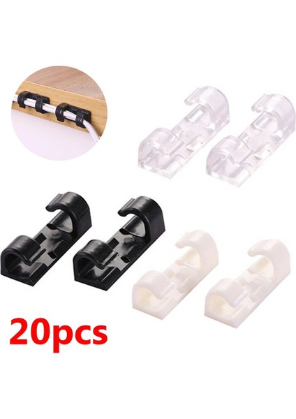 20 Adet Kablo Düzenleyici Klipler Kablo Yönetimi Masaüstü Iş Istasyonu Tel Yöneticisi Kablo Tutucu USB Şarj Veri Hattı Sarıcı (Yurt Dışından) modelleri
