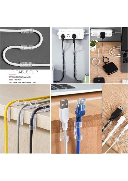 20 Adet Kablo Düzenleyici Klipler Kablo Yönetimi Masaüstü Iş Istasyonu Tel Yöneticisi Kablo Tutucu USB Şarj Veri Hattı Sarıcı (Yurt Dışından) fırsatları