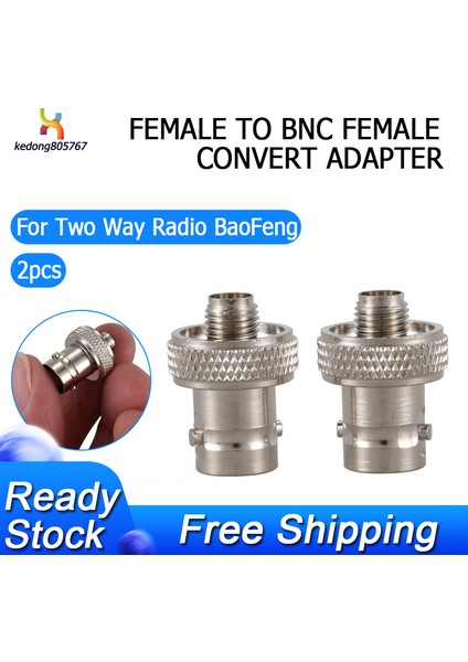 【ayak Koltuk】bnc Adaptörü 2 Adet Sma Dişi Bnc Dişi Dönüştürme Adaptörü Iki Yönlü Telsiz Baofeng Uv-5r FD-880 (Yurt Dışından)