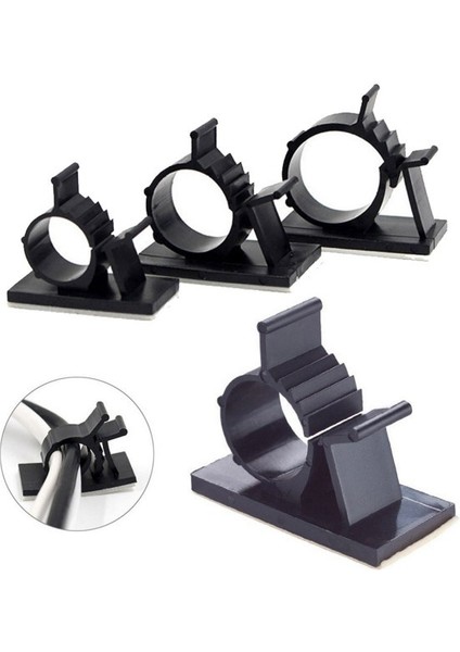 20 Adet Siyah Ayarlanabilir Plastik Kablo Kelepçeleri Kendinden Yapışkanlı Araba Kablo Klipsi Tel Organizatör (Yurt Dışından) indirimleri