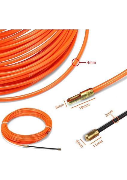 4mm 20 Metre Turuncu Kılavuz Cihazı Naylon Elektrik Kablosu Itme (Yurt Dışından)