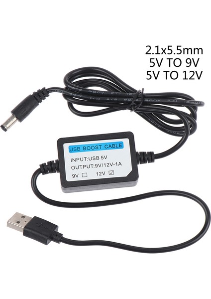 USB Şarj Güç Arttırma Kablosu Dc 2.1x5.5mm 5V - Dc 9V/12V 1A Yükseltme Kablosu (Yurt Dışından) fırsatları