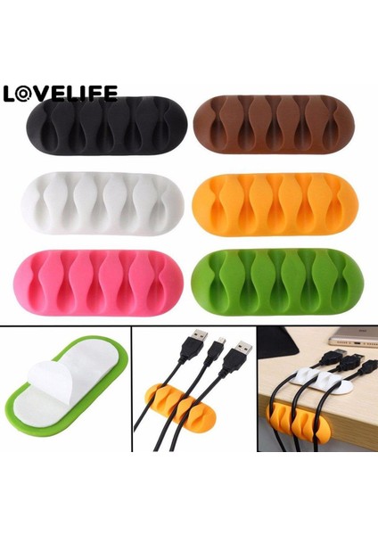Kablo Makarası Organizatör Masaüstü Klip Kablo Yönetimi Kulaklık Tel Tutucu (Yurt Dışından)