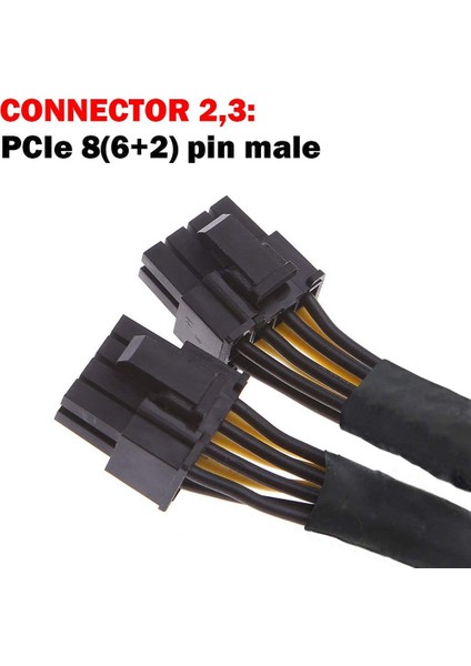 Gpu 8 Pinli Splitter Güç Uzatma Kablosu-2*8-Pin Gpu'dan Çift Pcı-E 8 Pinli Splitter Adaptör Kablosu-Siyah (Yurt Dışından) fırsatları