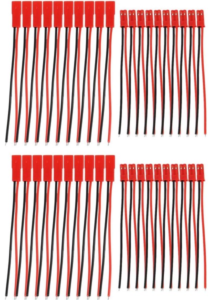 20 Çift 2 Pin Jst Fiş Soket Konnektörü M - F 110MM Kablo Tel Kırmızı Siyah (Yurt Dışından)