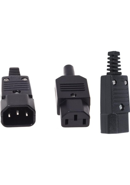 3 Adet 250V 10A Konektör - 2 Adet Iec 320 C14 Fiş To C13 Soket ve 1 Adet IEC-320 C14 (Yurt Dışından)