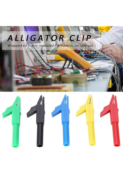 5 Adet 55MM Yalıtımlı Güvenlik 4mm Muz Fiş Testi Timsah Timsah Klipleri (Yurt Dışından)