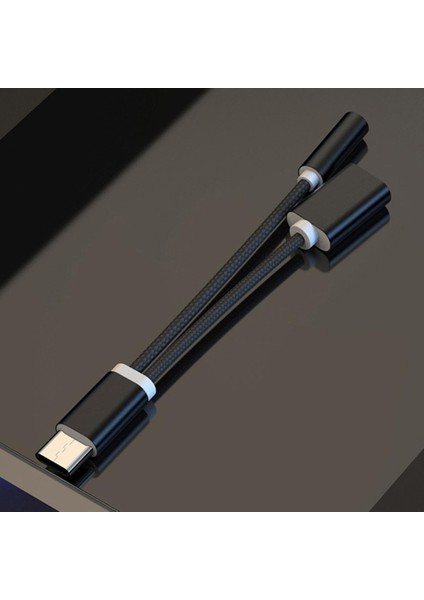 Tip-C'den Tip C'ye 3,5 mm Adaptör 2'si 1 Arada Ayırıcı Adaptateur Ses Aux Adaptörü Fengshi (Yurt Dışından)