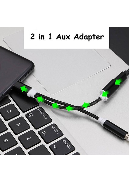 Tip-C'den Tip C'ye 3,5 mm Adaptör 2'si 1 Arada Ayırıcı Adaptateur Ses Aux Adaptörü Fengshi (Yurt Dışından) modelleri