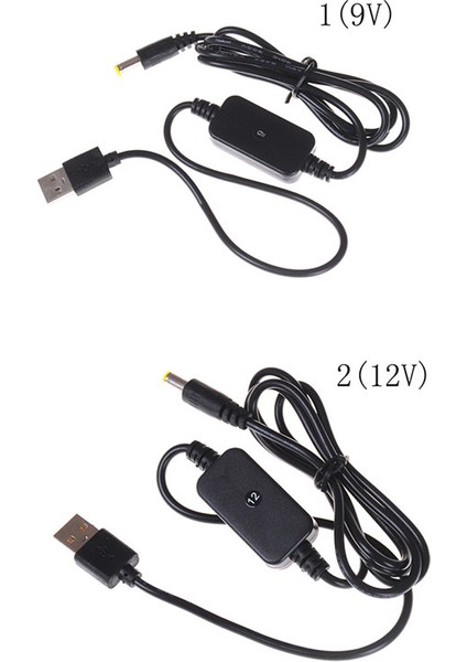 Dc-Dc Dönüştürücü Kablo USB Konektörü 5V - 9V/12V Jack 5.5*2.1mm Yükseltme Kablosu Karşılaşması (Yurt Dışından) modelleri