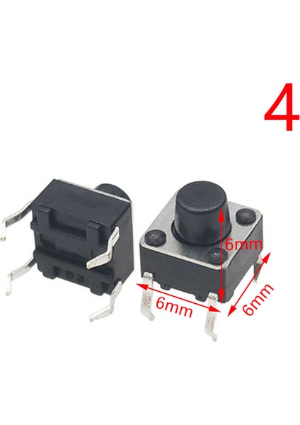 10 Adet Dokunsal Anahtar Dokunmatik Basma Düğmesi Anahtar Inceliğini Ocak 6X6X4.3MM 4-Pin Dıp Jing (Yurt Dışından)