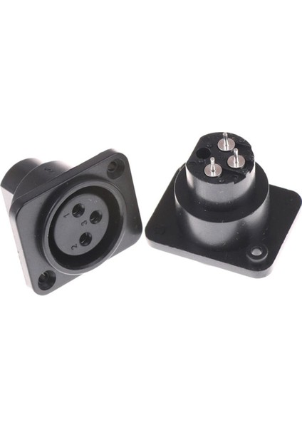 Adet Xlr Dişi Jack 3 Pin 3 Kutuplu Panel Montajlı Şasi Soket Konnektör (Yurt Dışından)