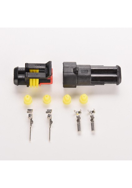 Kit 2 Pin Yollu Mühürlü Su Geçirmez Elektrik Kablosu Konektörü Fiş Araba Oto Seti (Yurt Dışından)