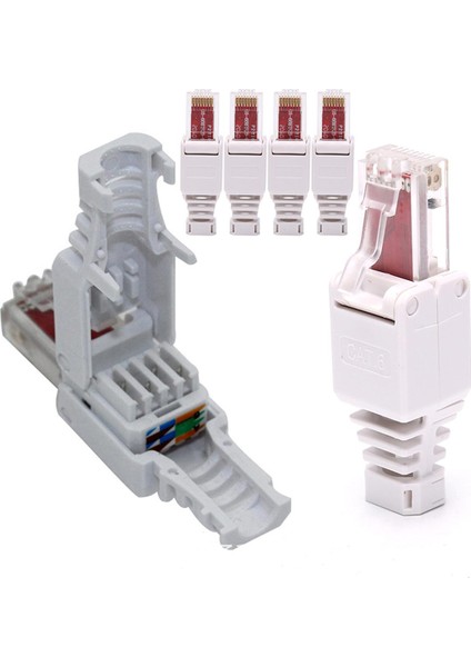 Sıkma Konnektörleri Yok Ethernet Kablosu Kristal Kafa Fişi Cat6 RJ45 Konektörü (Yurt Dışından)