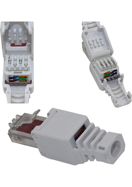 Sıkma Konnektörleri Yok Ethernet Kablosu Kristal Kafa Fişi Cat6 RJ45 Konektörü (Yurt Dışından)
