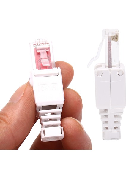 Sıkma Konnektörleri Yok Ethernet Kablosu Kristal Kafa Fişi Cat6 RJ45 Konektörü (Yurt Dışından)