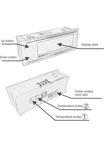 3'ü 1 Arada Araba Dijital Tüp LED Voltmetre Termometre Otomobil Masa Saatleri (Yurt Dışından) modelleri