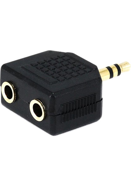Altın Kaplama 3,5mm Jack Splitter Adaptörü - Siyah (Yurt Dışından)