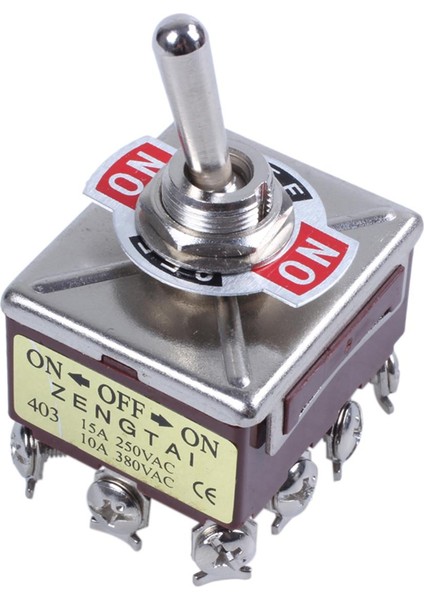 Ac 380V 10A Açık/kapalı/açık 3 Pozisyonlu 12 Pimli Kilitlemeli Geçiş Anahtarı 4pdt (Yurt Dışından)