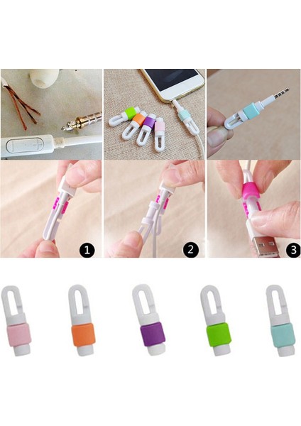 Akıllı Telefon Yıldırım USB Şarj Kablosu Kablosu Için 5 Adet Koruyucu Koruyucu Kapak (Yurt Dışından) indirimleri