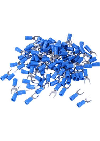 100 Adet Yalıtımlı Çatal Maça Tel Konnektörü Elektrik Sıkma Terminali 14-16AWG 5mm (Yurt Dışından)
