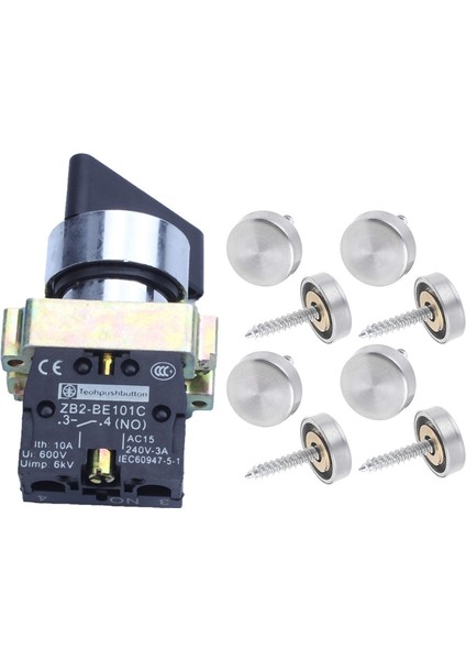 Adet 16 mm Paslanmaz Çelik Ayna Vidalı Kapak ve 1 Adet Ac 240V 3A No Spst Siyah Kapak 2 Pozisyon Seçici Mandallama Döner Anahtar (Yurt Dışından) fiyatları