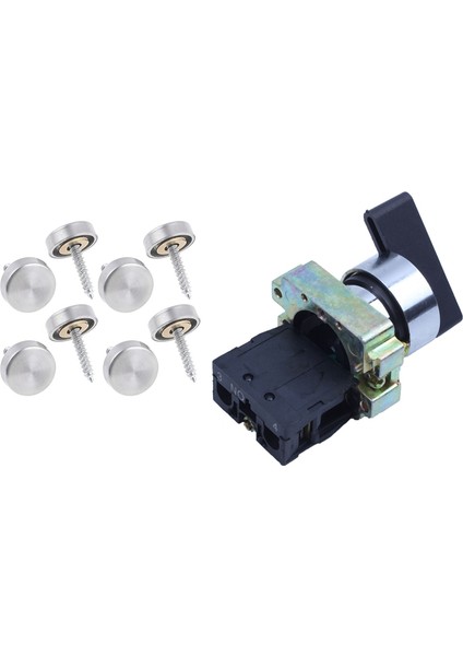 Adet 16 mm Paslanmaz Çelik Ayna Vidalı Kapak ve 1 Adet Ac 240V 3A No Spst Siyah Kapak 2 Pozisyon Seçici Mandallama Döner Anahtar (Yurt Dışından) modelleri