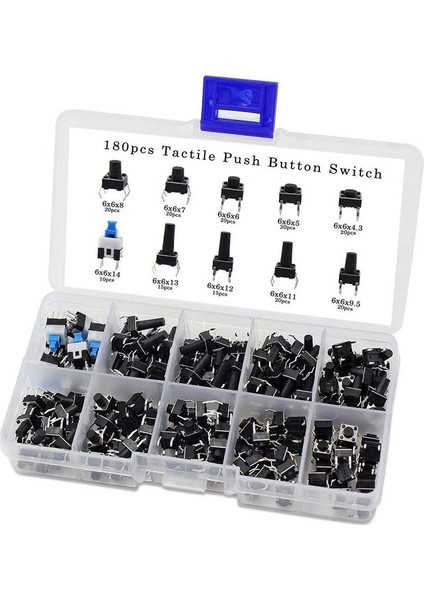 10 Çeşit Değerler 180 Adet Dokunsal Basmalı Düğme Anahtarı Mikro Tetikleme Mini Anlık Inceliğini Çeşitleri (Yurt Dışından) modelleri