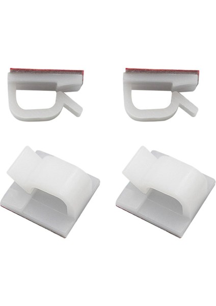 100 Adet Yapışkanlı Kablo Kalıcı Tel Klipler Kablo Düzenleyici Tutucu Kalıcı Çapa Duvar Masası Için 14X14MM Beyaz (Yurt Dışından)