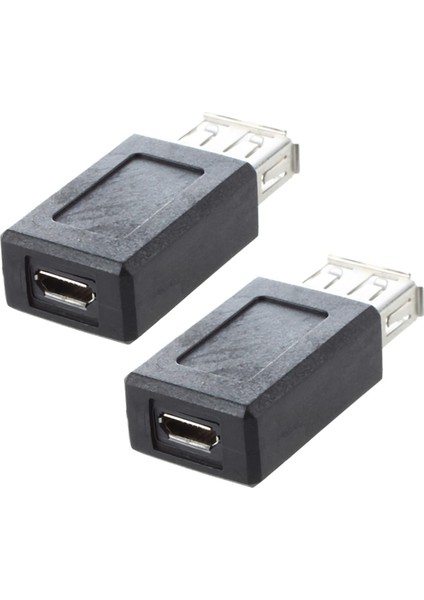 2x Siyah USB 2.0 Tip A Dişi - Mikro USB B Dişi Adaptör Fişi Dönüştürücü (Yurt Dışından)