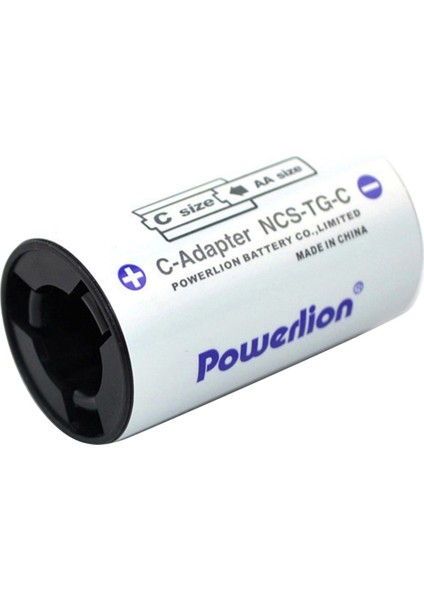 Powerlion C Boyutu Pil Adaptörleri, Aa'dan C Boyutuna Pil Ara Parçası Dönüştürücü Kutusu Aa Pil Hücreleriyle Kullanım - 4 Paket (Yurt Dışından)