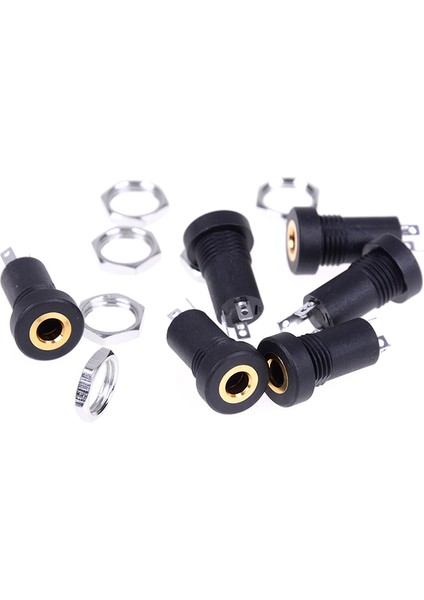 Adet 3.5mm Ses Jak Soketi 3 Kutuplu Siyah Stereo Lehim Paneli Montajlı Somunlar (Yurt Dışından) fiyatları