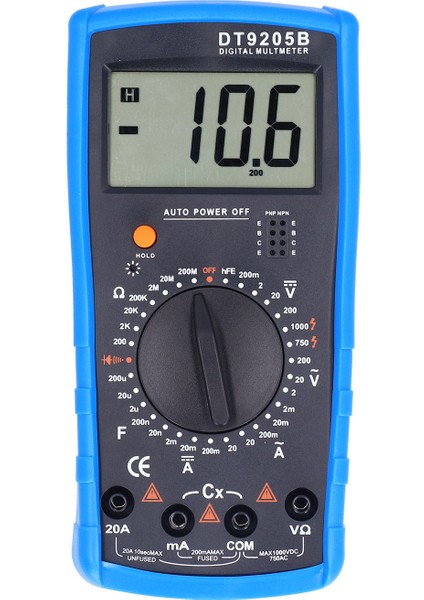 El Tipi LCD Dijital Multimetre Ac/dc Akım Gerilim Kapasite Test Cihazı DT9205B (Yurt Dışından) fiyatları