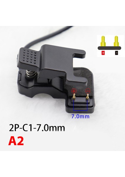 TW64 Akıllı Saat Evrensel USB Şarj Kablosu Siyah 2/3 Pin Şarj Klipsi (Yurt Dışından)