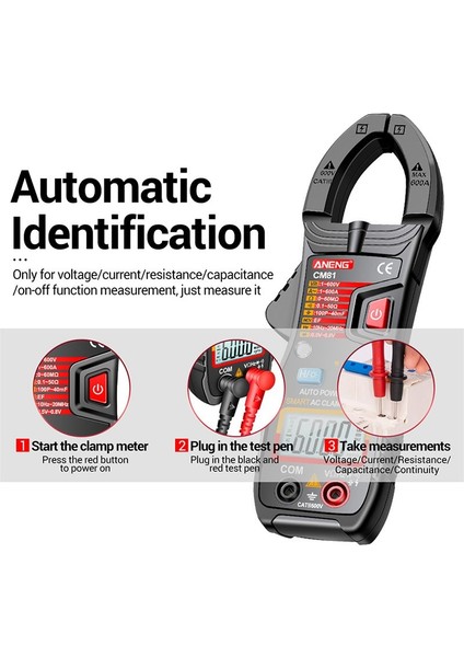 Aneng CM81 6000 Sayım Basma Düğmesi Kelepçe Multimetre Dijital Kelepçe Metre Gerilim Test Cihazı Araba Amp Hz Kapasite Ncv Ohm Testi (Yurt Dışından) fırsatları